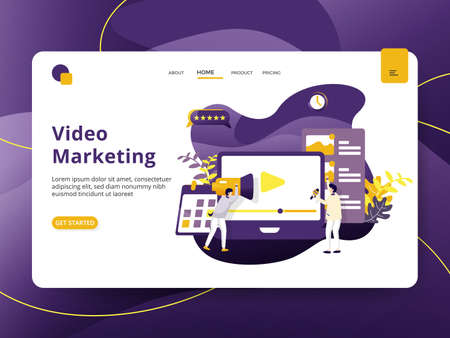 Landing page Digital Marketing modern style, can be used for landing pages, web, ui, banners, templates, backgrounds, posters - Vectorのイラスト素材