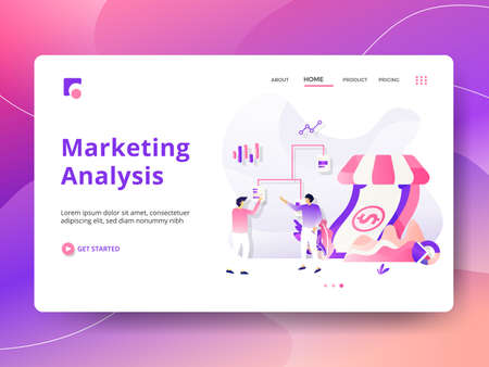 Landing Page Career Advancement vector illustration modern. Concepts for website and mobile app development. can use for Headers of web pages, templates, UI, web, banners, flyers.の写真素材