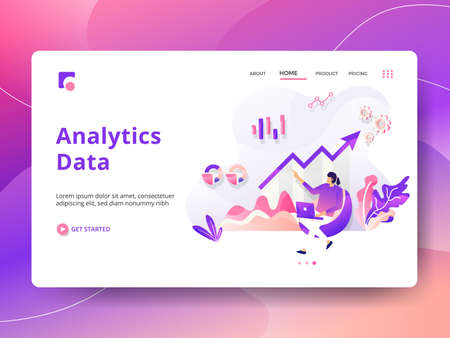 Landing Page Career Advancement vector illustration modern. Concepts for website and mobile app development. can use for Headers of web pages, templates, UI, web, banners, flyers.の写真素材