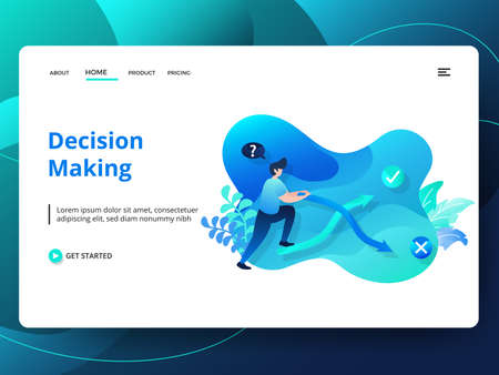 Landing Page Research and Development, the concept of people doing analysis, can be used for landing pages, web, ui, banners, templates, backgrounds, posters - Vectorのイラスト素材