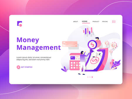 Landing Page Career Advancement vector illustration modern. Concepts for website and mobile app development. can use for Headers of web pages, templates, UI, web, banners, flyers.の写真素材