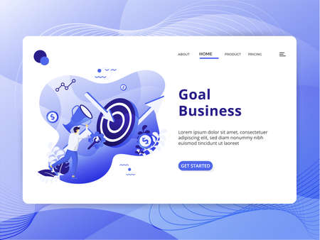 Landing Page Research and Development, the concept of people doing analysis, can be used for landing pages, web, ui, banners, templates, backgrounds, posters - Vectorのイラスト素材