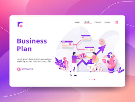 Landing Page Research and Development, the concept of people doing analysis, can be used for landing pages, web, ui, banners, templates, backgrounds, posters - Vectorのイラスト素材