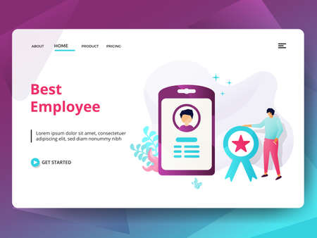 Landing Page Career Advancement vector illustration modern. Concepts for website and mobile app development. can use for Headers of web pages, templates, UI, web, banners, flyers.の写真素材