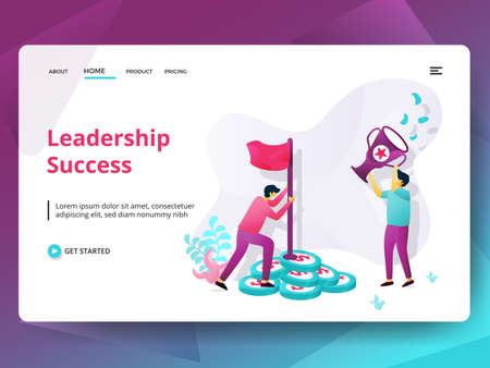 Landing Page Career Advancement vector illustration modern. Concepts for website and mobile app development. can use for Headers of web pages, templates, UI, web, banners, flyers.の写真素材