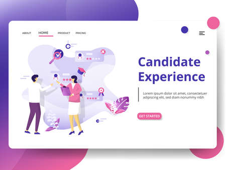 Search Candidate Modern Illustration, the concept of Head Hunting, can be used for landing pages, web, UI, banners, templates, backgrounds, flayer, onboarding, mobile app, posters - Vectorの写真素材