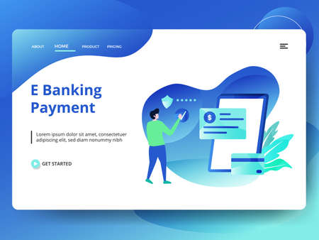 Document Analysis website template design. Landing page Modern flat concept of web page design for website and mobile website development. Easy to edit and customize. Vector illustrationのイラスト素材