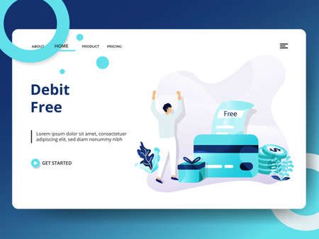 Document Analysis website template design. Landing page Modern flat concept of web page design for website and mobile website development. Easy to edit and customize. Vector illustrationのイラスト素材