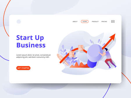 Document Analysis website template design. Landing page Modern flat concept of web page design for website and mobile website development. Easy to edit and customize. Vector illustrationのイラスト素材