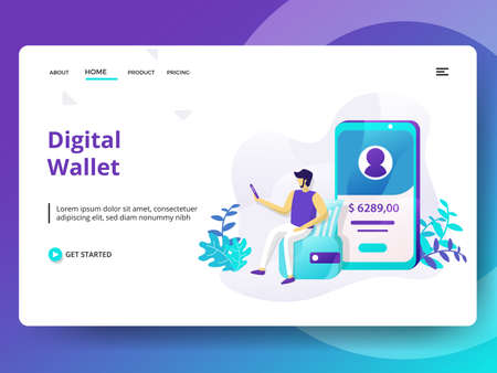 Document Analysis website template design. Landing page Modern flat concept of web page design for website and mobile website development. Easy to edit and customize. Vector illustrationのイラスト素材