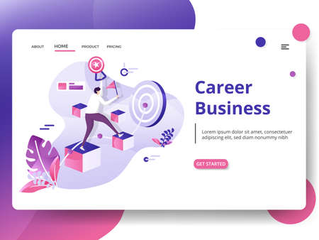 Search Candidate Modern Illustration, the concept of Head Hunting, can be used for landing pages, web, UI, banners, templates, backgrounds, flayer, onboarding, mobile app, posters - Vectorの写真素材