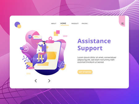 Landing Page Marketing Courses Illustration of modern concepts, can use for, landing pages, templates, UI, web, mobile apps, posters, banners, flyers.の写真素材