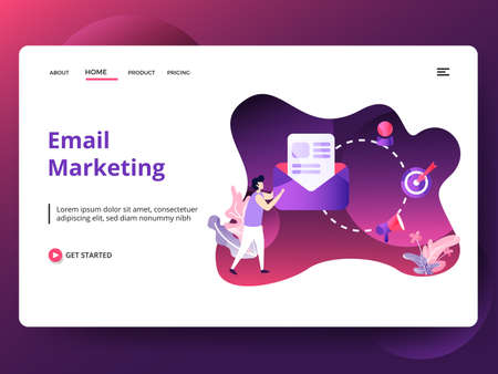 Landing Page Marketing Courses Illustration of modern concepts, can use for, landing pages, templates, UI, web, mobile apps, posters, banners, flyers.の写真素材