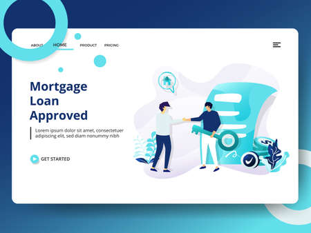 Landing page Statistics Data is a modern style, the concept of people doing analysis in front of a graph, can be used for landing pages, web, ui, banners, templates, backgrounds, posters - Vectorのイラスト素材