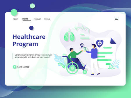 Illustration Software Development, the concept of men using laptops to create applications on smartphones, Can be used for landing pages, web, UI, banners, templates, backgrounds, flyers, postersのイラスト素材