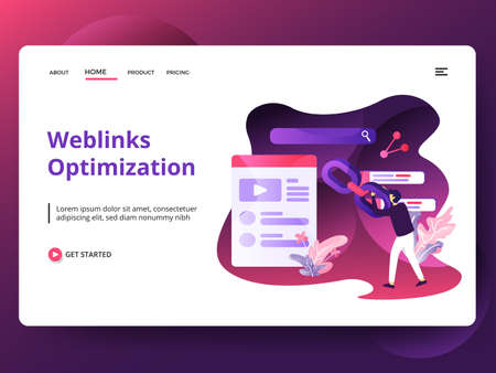 Illustration Software Development, the concept of men using laptops to create applications on smartphones, Can be used for landing pages, web, UI, banners, templates, backgrounds, flyers, postersのイラスト素材