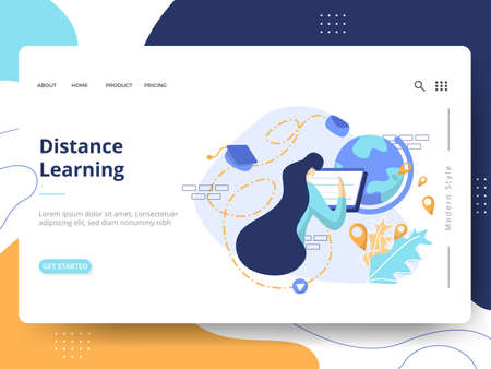 Illustration Software Development, the concept of men using laptops to create applications on smartphones, Can be used for landing pages, web, UI, banners, templates, backgrounds, flyers, postersのイラスト素材