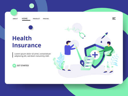 Illustration Software Development, the concept of men using laptops to create applications on smartphones, Can be used for landing pages, web, UI, banners, templates, backgrounds, flyers, postersのイラスト素材