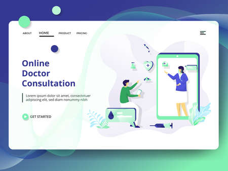Online Course Illustration,the concept of E-Learning Education, can be used for landing pages, web, ui, banners, templates, backgrounds, flayer, posters, development.のイラスト素材