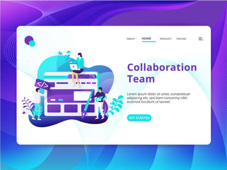 Flat illustration of Laboratory Diagnostics, the concept of men pouring liquid into a virus, fit to place on landing pages on websites and mobile website development.のイラスト素材
