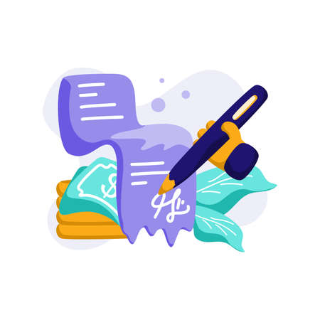 Payment Agreement Icon Illustration vector for transaction, signature agreement paper, check, money, coin, concept on financial finance, marketplace, perfect for ui ux, mobile appのイラスト素材