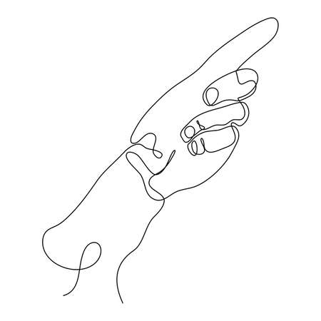 Abstract Human Hand One line drawing art singulart aesthetic simple Perfect for print, wall decor, phone case, shirt, sticker, pillow, acrylic, border, wallpaper, weddingのイラスト素材