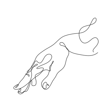 Abstract Human Hand One line drawing art singulart aesthetic simple Perfect for print, wall decor, phone case, shirt, sticker, pillow, acrylic, border, wallpaper, weddingのイラスト素材