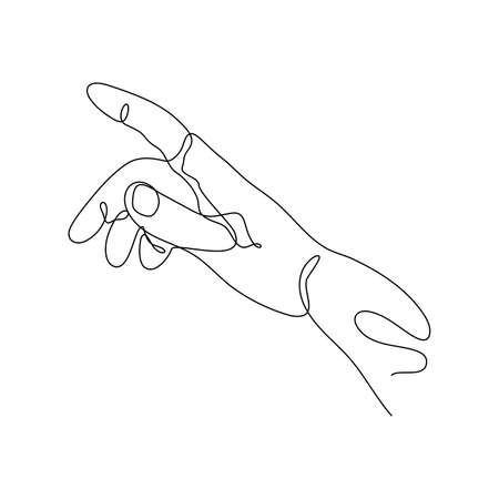 Abstract Human Hand One line drawing art singulart aesthetic simple Perfect for print, wall decor, phone case, shirt, sticker, pillow, acrylic, border, wallpaper, weddingのイラスト素材
