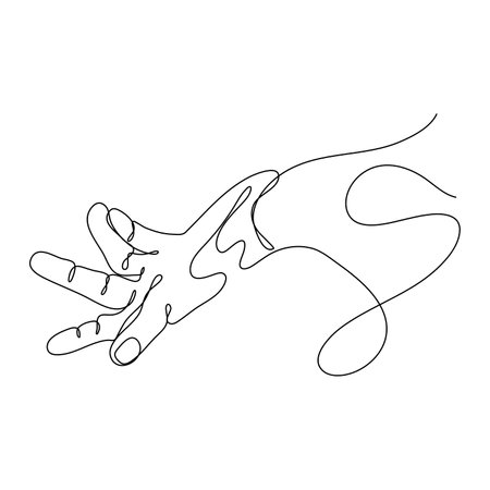 Abstract Human Hand One line drawing art singulart aesthetic simple Perfect for print, wall decor, phone case, shirt, sticker, pillow, acrylic, border, wallpaper, weddingのイラスト素材
