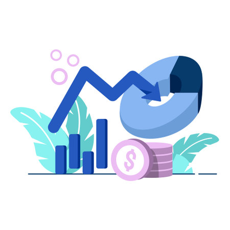 inflation rate icon flat Illustration for business finance chart percent coin dollar bill perfect for ui ux design, web app, branding projects, advertisement, social media postのイラスト素材