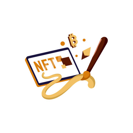 nft art flat Illustration cryptocurrency exchange concept coklat, yellow, orange color, Hand Drawn style , perfect for ui ux design, website, branding projects, iklan, social media postのイラスト素材