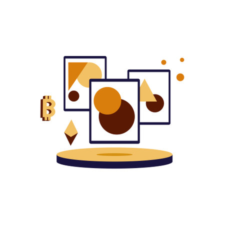 flat Illustration cryptocurrency exchange concept coklat, yellow, orange color, Hand Drawn style , perfect for ui ux design, website, branding projects, iklan, social media postのイラスト素材