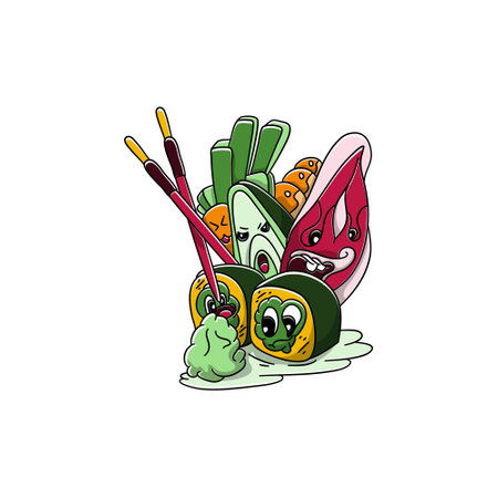 vegetarian lunch Vector doodle illustration background banner Healthy food Natural products, Elements for menu, advertisementのイラスト素材
