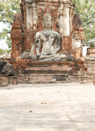 archaeological site at Ayutthaya in Thailandの写真素材