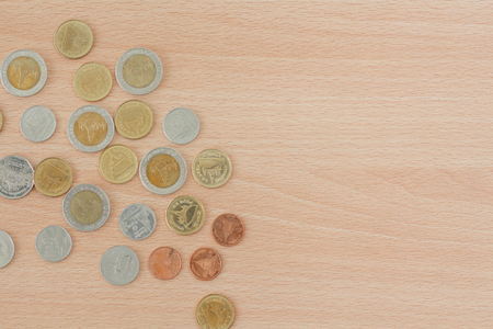 Pound coins from bank. Financial and Business concept.の写真素材