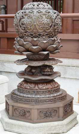 Decorative lamp. Chinese lantern pattern in temple.の写真素材