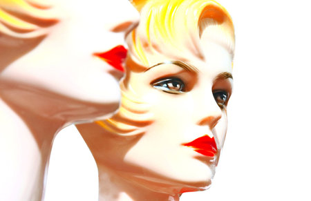 mannequin isolated on white backgroundの写真素材