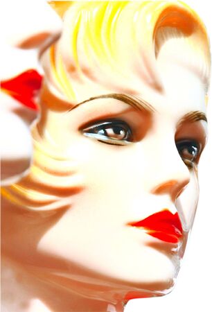 mannequin close-up lips and eyesの写真素材