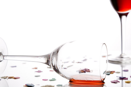 party is over, isolated against white backgroundの写真素材