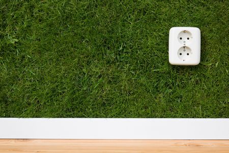 energy concept outllet in grassの写真素材