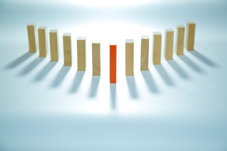  management concept of a leader  with his or her team ,personal editing .blue toningの写真素材