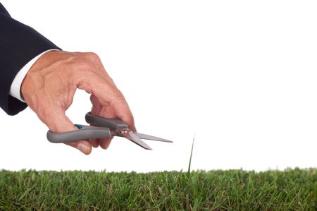 preparing the green.metaphor for service and perfectionの写真素材