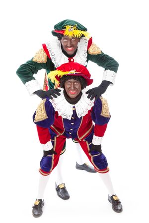 zwarte pieten  .typical Dutch character part of a traditional event celebrating the birthday of Sinterklaas in decemberの写真素材