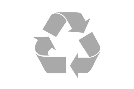 Gray Recycle Symbol  isolated on white background, clipping path included for every part.の写真素材