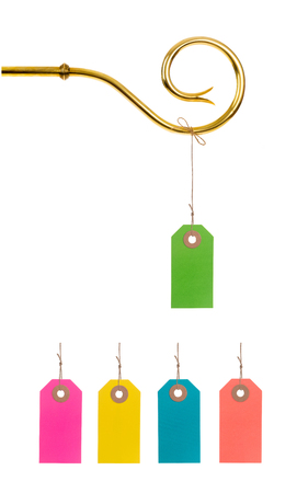 Staff of Sinterklaas with Tag or Label. Isolated on white background.Easy to change Tag or colorの写真素材