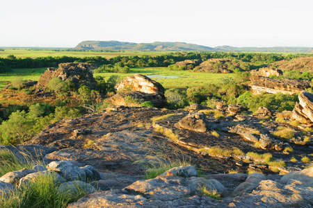 Ubirr Art Site and Lookout  Kakadu National Park  Northern Territory Australiaの写真素材