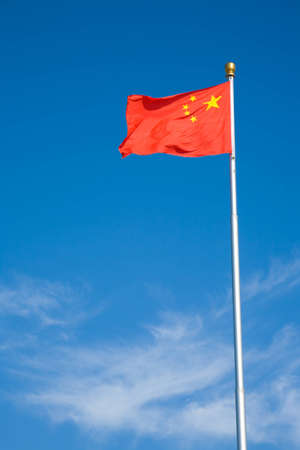 Chinese flag Beijing Chinaの写真素材