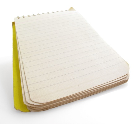 Small vintage spiral note pad on a white background                               の写真素材