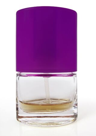Little bottle of perfume isolated on a white backgrounfの写真素材