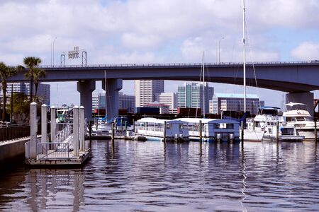 View of the harbor at Jacksonville Floridaの写真素材